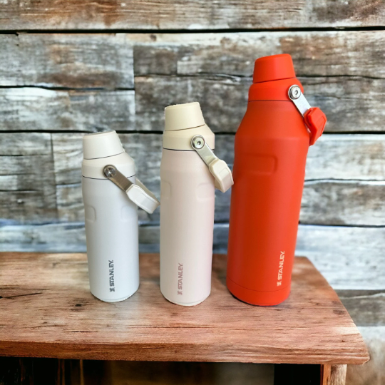 36oz Stanley Ice Flow Fast Flow Bottle, Personalized Stainless Steel Water Bottle,Laser Engraved Bottle with Integrated cap holder and Lid