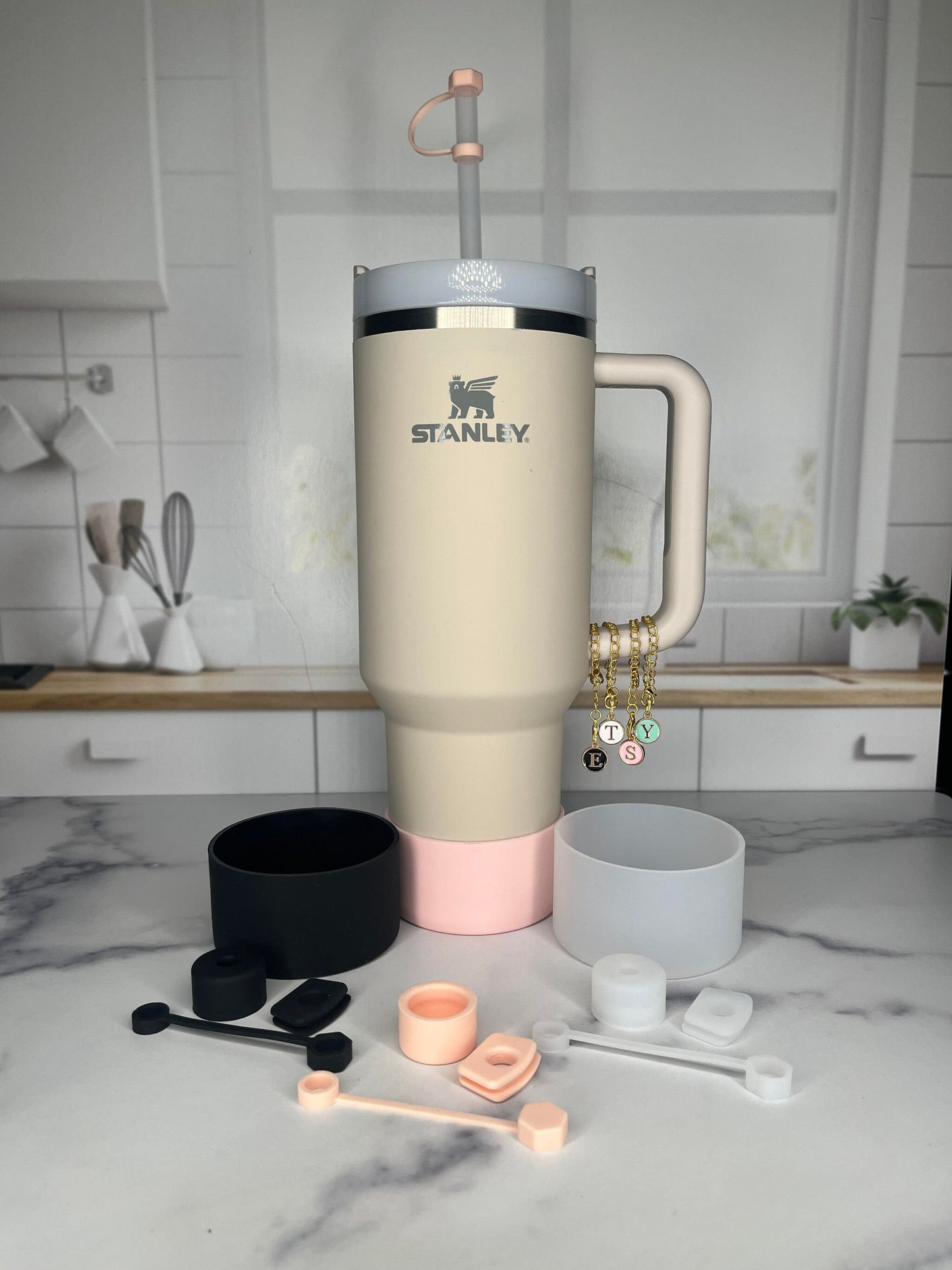 All Stanley Tumbler Accessories | Personalized Boot for Tumbler | Charm For Stanley Tumbler | Stanley Tumbler Spill Stopper Set.