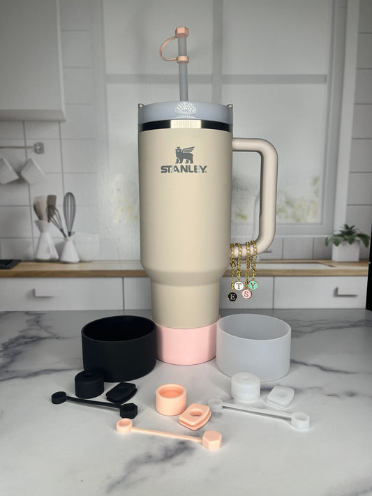 All Stanley Tumbler Accessories | Personalized Boot for Tumbler | Charm For Stanley Tumbler | Stanley Tumbler Spill Stopper Set.