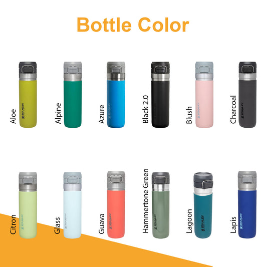 24oz, 36oz Stanley Go Quick Flip Go Water Bottle, Double Walled 304,Personalized Stainless Steel Water Bottle, Laser Engrave Vacuum Flask,Sports,Travel