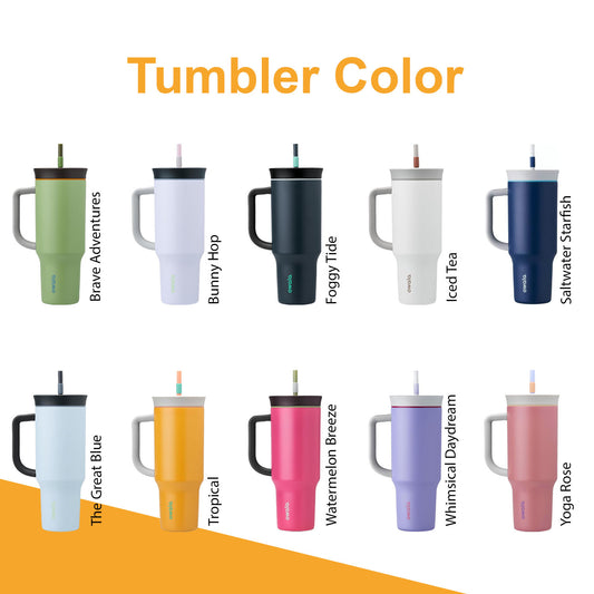 24oz, 40oz Owala Stainless Steel Tumbler with Handle, Personalized Stainless Steel Tumbler with Straw, Laser Engraved Tumbler, Great for Travel,