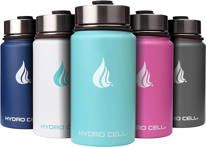 Personalized HYDRO CELL Stainless Steel Insulated Water Bottle with Straw - For Cold & Hot Drinks 14oz
