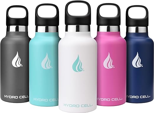 Personalized HYDRO CELL Stainless Steel Water Bottle, Laser Engraved Bottle with Straw & Standard Mouth Lids, 16oz, 20oz, 24oz, 32oz
