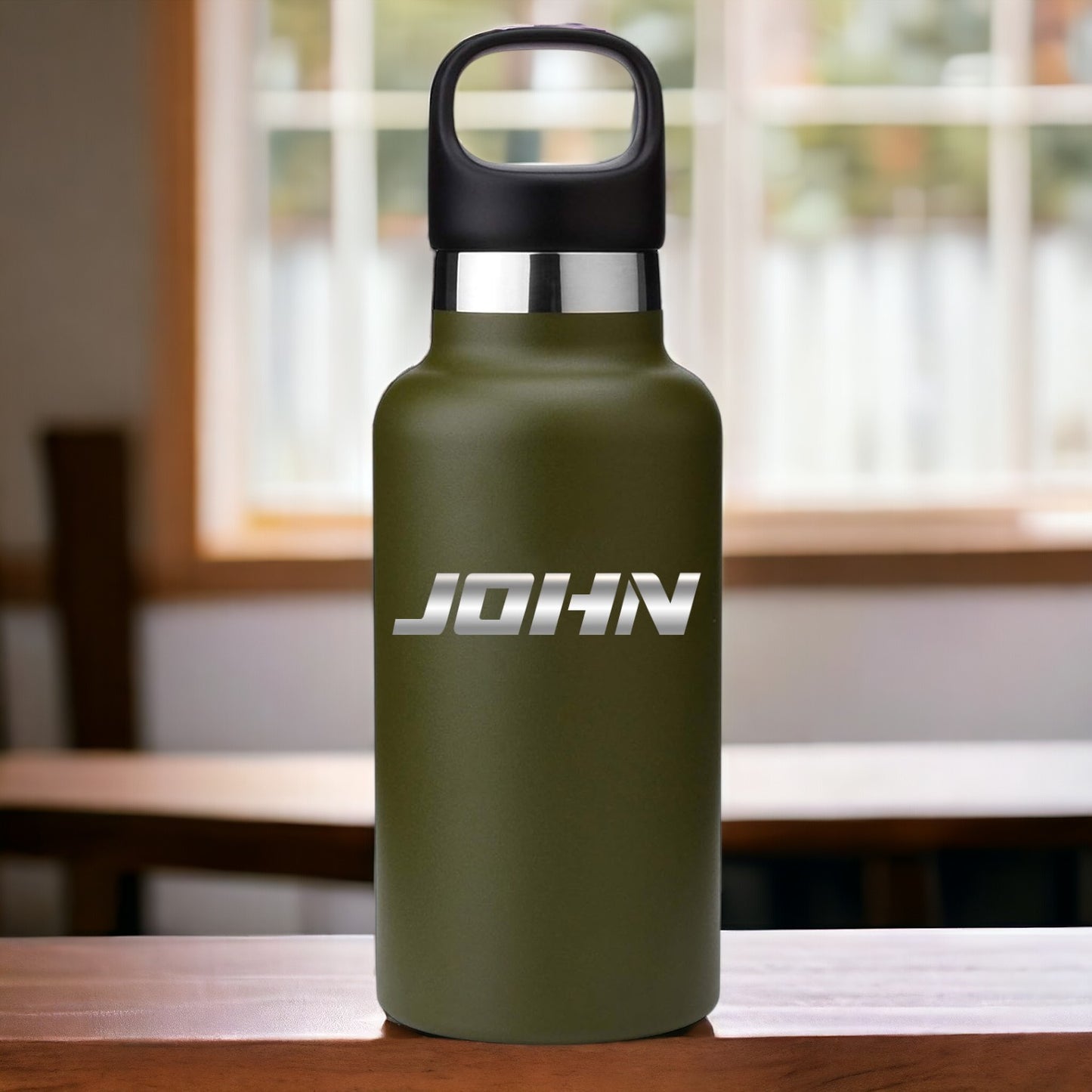 Personalized HYDRO CELL Stainless Steel Water Bottle, Laser Engraved Bottle with Straw & Standard Mouth Lids, 16oz, 20oz, 24oz, 32oz