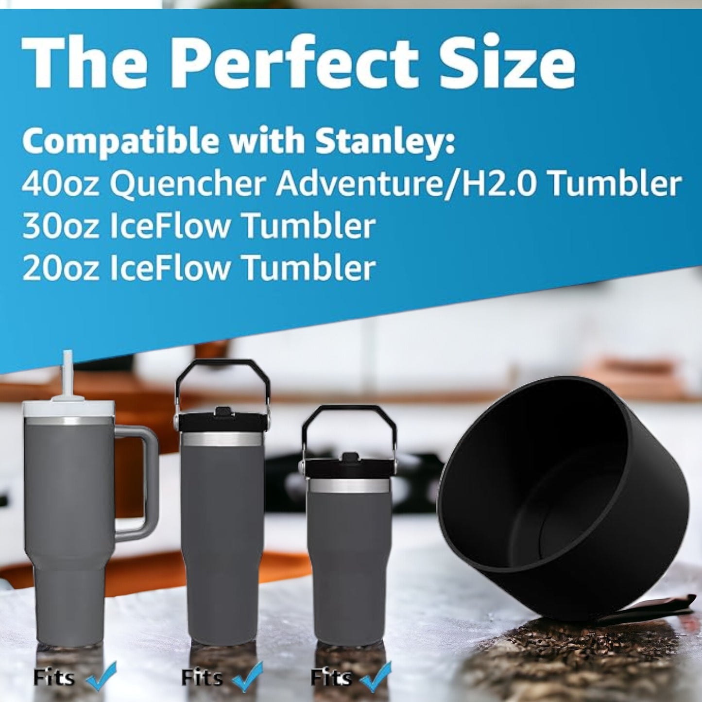 Personalized Silicone Boot for Stanley Quencher Tumbler, Silicone Bottom for Stanley Cup, Protective Anti-Slip Boot, Stanley Cup accessories