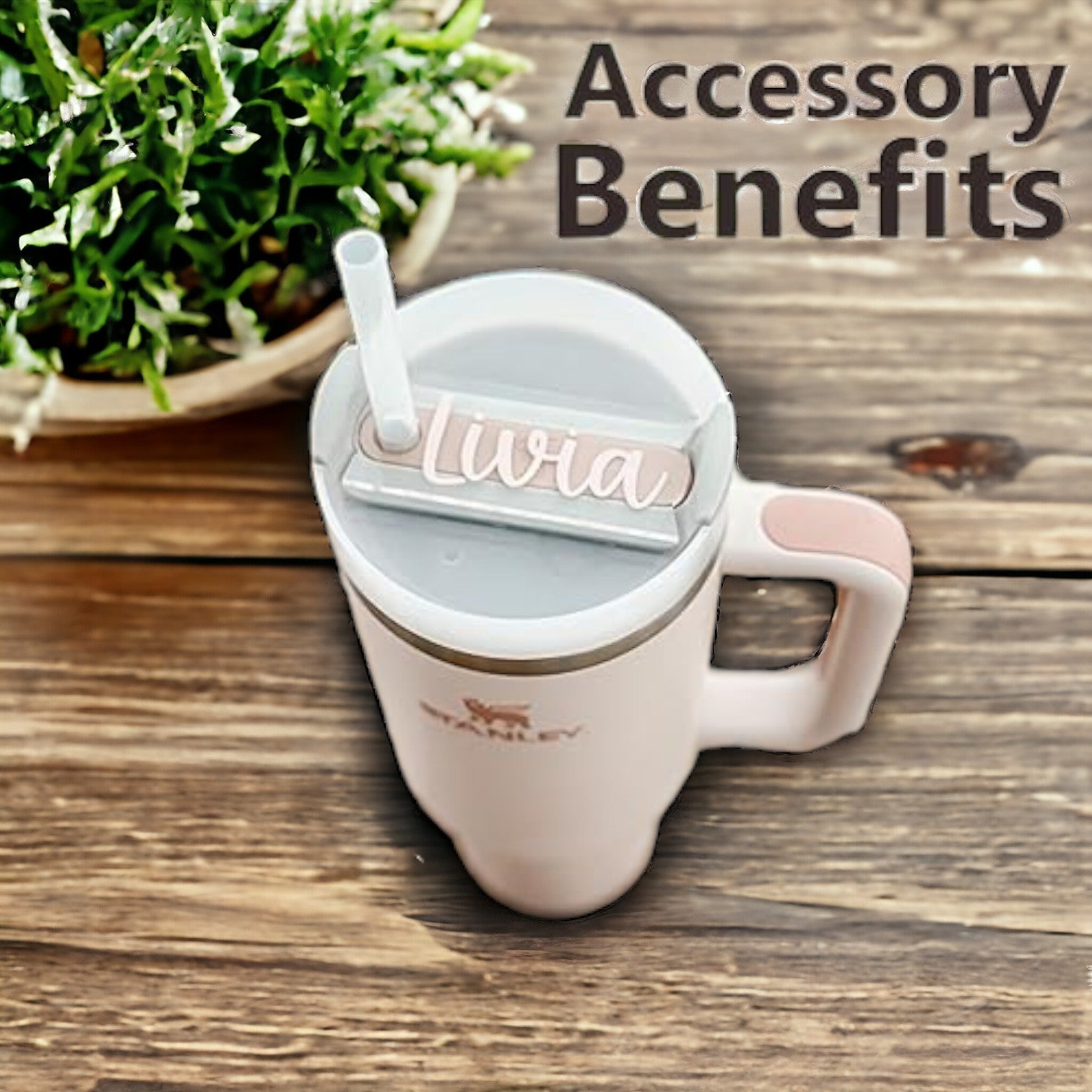 Personalized Stanley Tumbler Name Plate | Custom Stanley Cup Name Tag | Tumbler Accessories 20oz, 30oz, 40oz, Lid Topper, Acrylic Name Tag