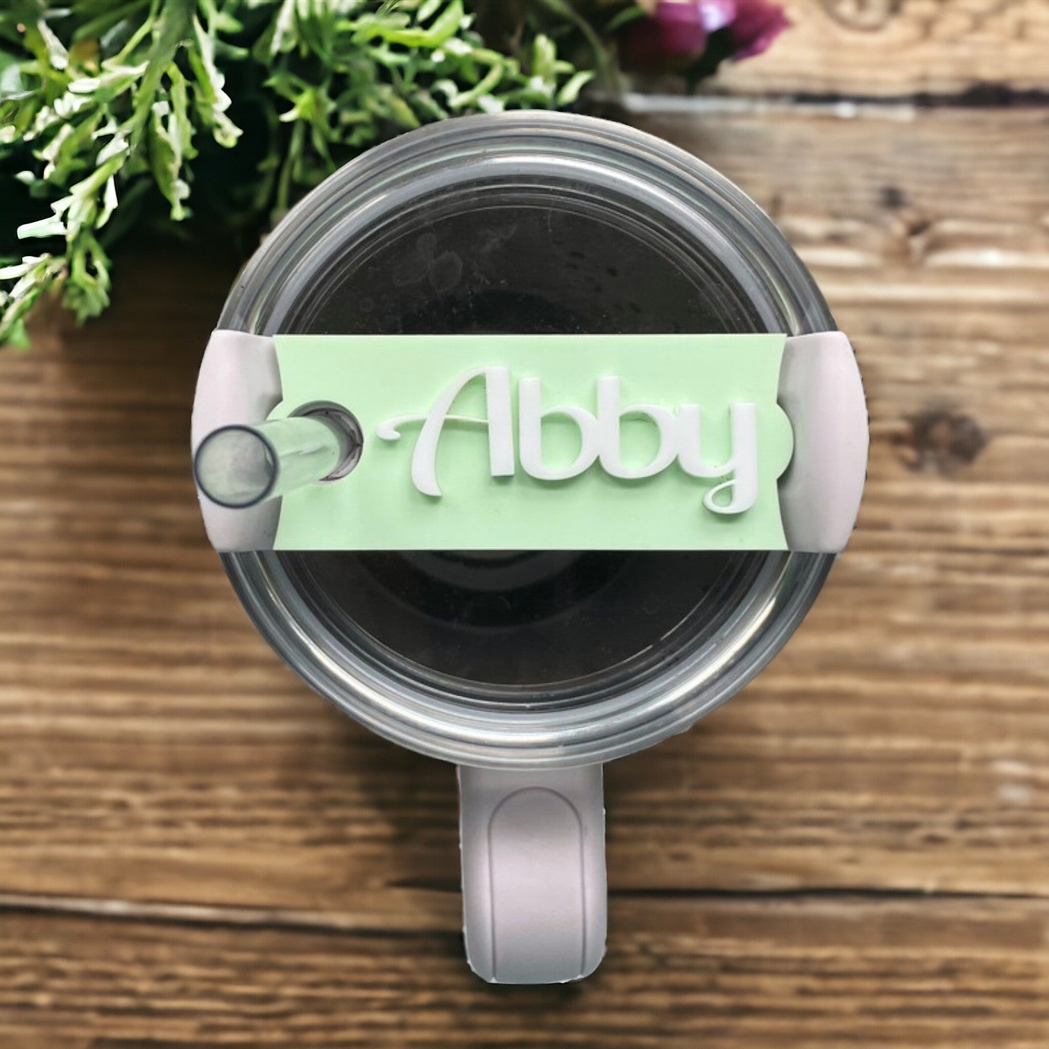 Personalized Stanley Tumbler Name Plate | Custom Stanley Cup Name Tag | Tumbler Accessories 20oz, 30oz, 40oz, Lid Topper, Acrylic Name Tag