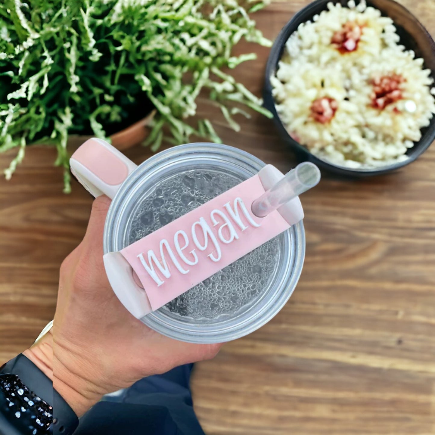 Personalized Stanley Tumbler Name Plate | Custom Stanley Cup Name Tag | Tumbler Accessories 20oz, 30oz, 40oz, Lid Topper, Acrylic Name Tag