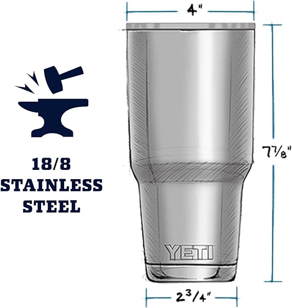 YETI Rambler Tumbler Stainless Steel, Personalized Stainless Steel Tumbler, Laser Engraved Tumbler, 30oz, 16oz