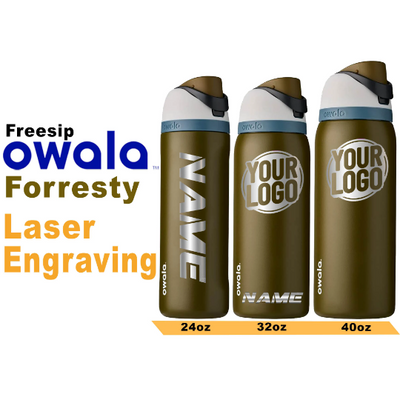 Owala Forresty Insulated Water Bottles, Personlized Stainless Steel Water Bottle, Laser Engrave Custom Water Bottle with Straw.