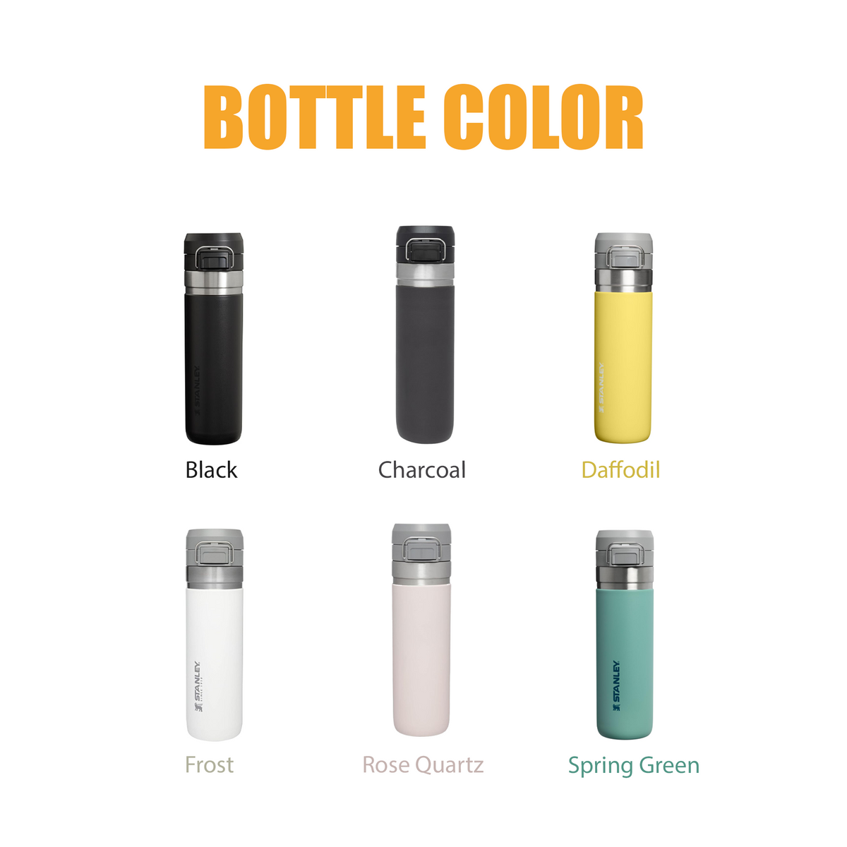 24oz, 36oz Stanley Go Quick Flip Go Water Bottle, Double Walled 304,Personalized Stainless Steel Water Bottle, Laser Engrave Vacuum Flask,Sports,Travel 