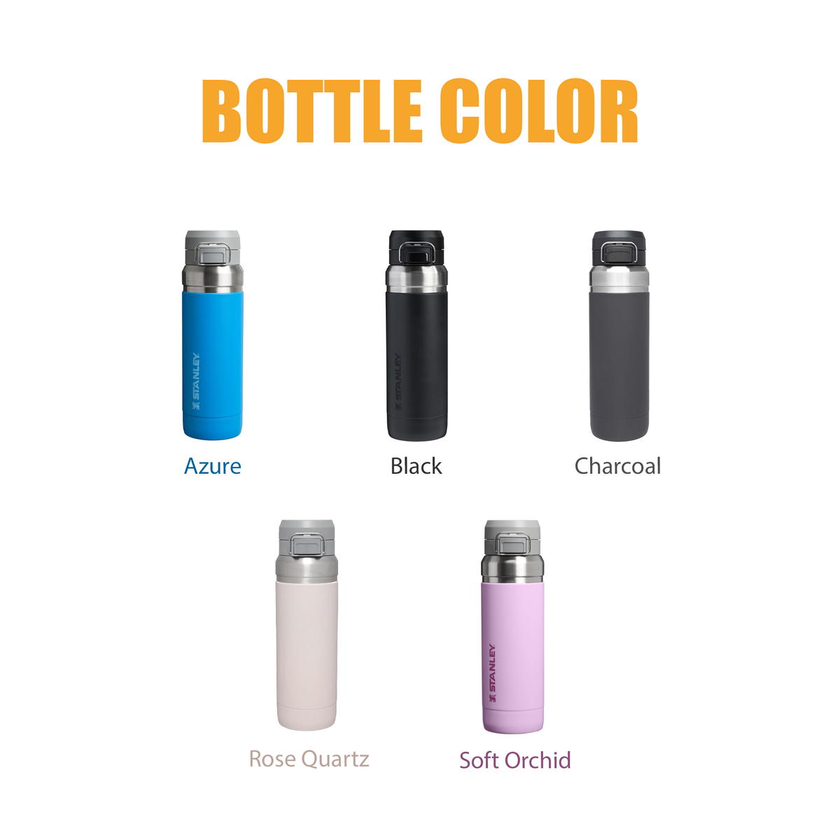 24oz, 36oz Stanley Go Quick Flip Go Water Bottle, Double Walled 304,Personalized Stainless Steel Water Bottle, Laser Engrave Vacuum Flask,Sports,Travel