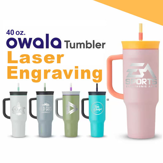 24oz, 40oz Owala Stainless Steel Tumbler with Handle, Personalized Stainless Steel Tumbler with Straw, Laser Engraved Tumbler, Great for Travel,