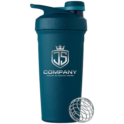 24oz BlenderBottle Strada Twist Cap Shaker Cup,  Double Walled 304, Personalized Stainless Steel Bottle, Laser Engrave Vacuum Flask