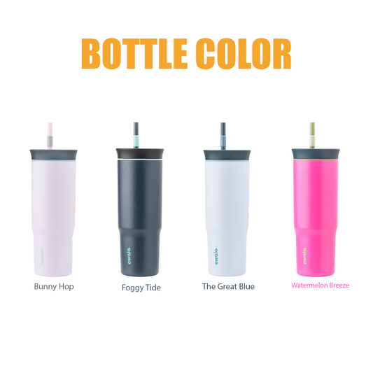 24oz, 40oz Owala Stainless Steel Tumbler with Handle, Personalized Stainless Steel Tumbler with Straw, Laser Engraved Tumbler, Great for Travel,