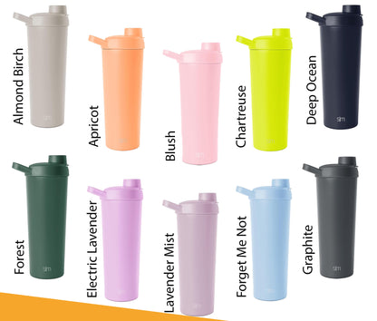 24oz Simple Modern Insulated Protein Shaker, Personlized Stainless Steel Tumbler, Laser Engrave Custom Water Bottle for Sports and Travel.