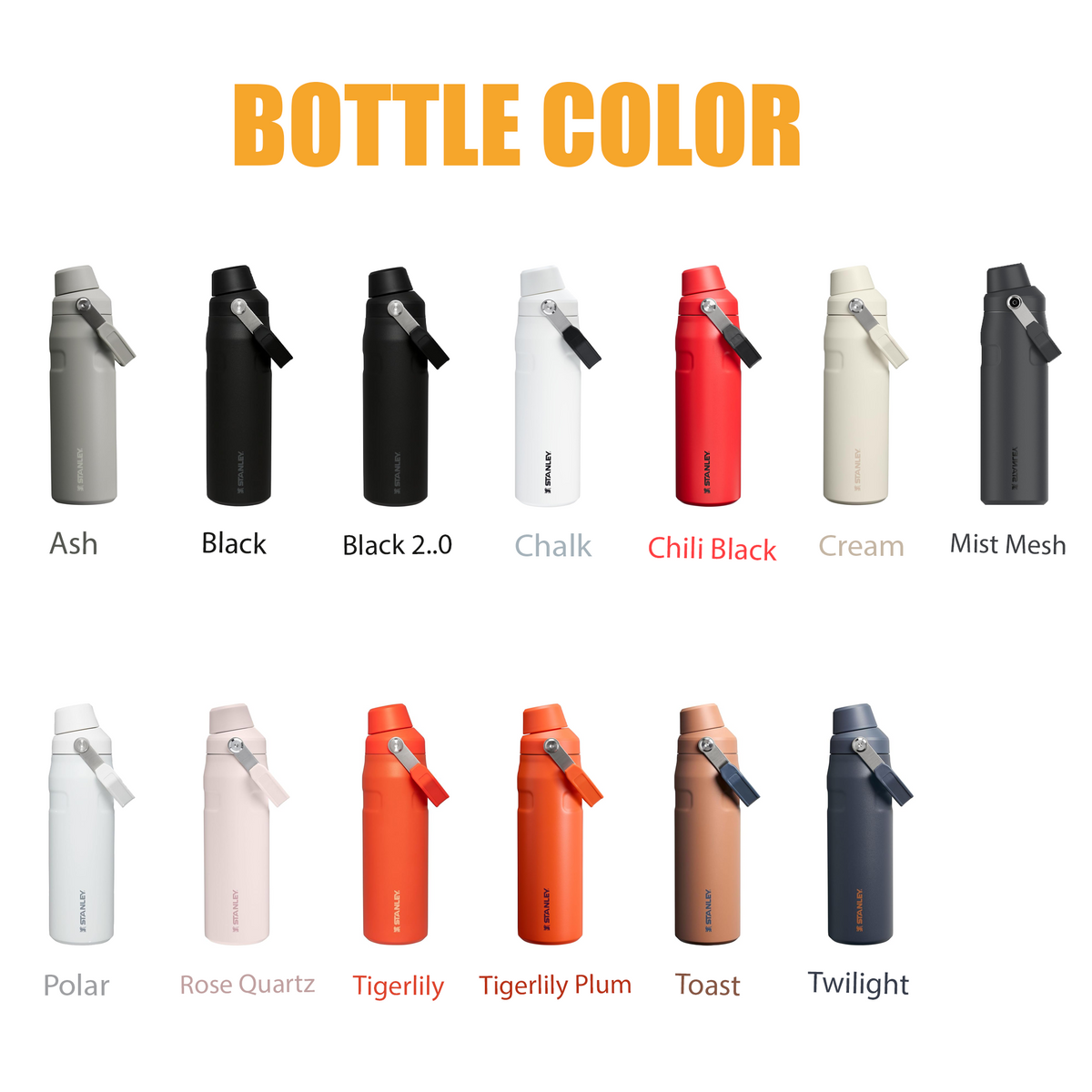 24oz Stanley Ice Flow Fast Flow Bottle, Personalized Stainless Steel  Water Bottle,Laser Engraved Bottle with Integrated cap holder and Lid 1 engraving lounge