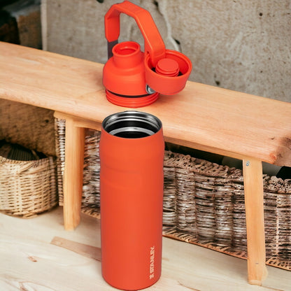 24oz Stanley Ice Flow Fast Flow Bottle, Personalized Stainless Steel  Water Bottle,Laser Engraved Bottle with Integrated cap holder and Lid 6 engraving lounge