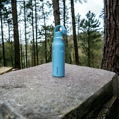 24oz Stanley Ice Flow Fast Flow Bottle, Personalized Stainless Steel  Water Bottle,Laser Engraved Bottle with Integrated cap holder and Lid 9 engraving lounge