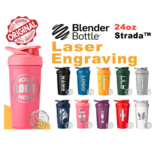24oz Thermal Blender Bottle, Strada Flip Blender,  Double Walled 304,Personalized Stainless Steel Bottle, Laser Engrave Vacuum Flask