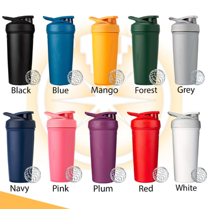 24oz Thermal Blender Bottle, Strada Flip Blender,  Double Walled 304,Personalized Stainless Steel Bottle, Laser Engrave Vacuum Flask