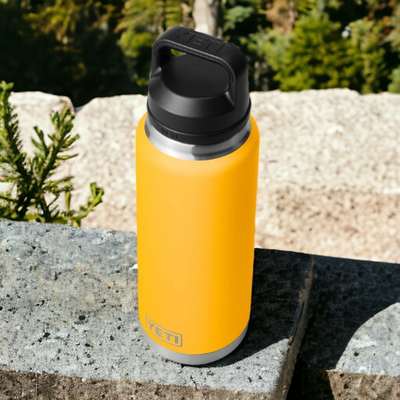 Personalized Alpine Yellow Color YETI Rambler Stainless Steel Bottle, Vacuum Insulated Custom Bottle,Laser Engraved Bottle in Different Size