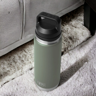 Personalized Camp Green Color YETI Rambler Stainless Steel Bottle, Vacuum Insulated Custom Bottle, Laser Engraved Bottle in Different Size