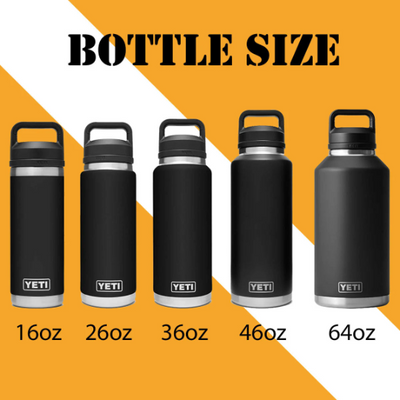 Personalized Black Color YETI Rambler Stainless Steel Bottle, Vacuum Insulated Custom Bottle, Laser Engraved Bottle in Different Size