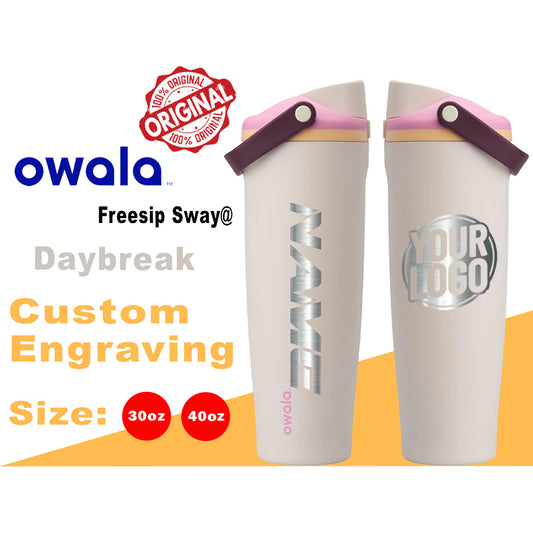 30oz/40oz Owala Daybreak Color Freesip Sway Water Bottles, Laser Engraved Owala, Owala Name Bottle, Owala Logo Bottle, engraving lounge