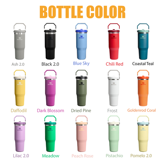 30oz Stanley IceFlow Flip Straw Bottle, Personalized Stainless Steel Tumbler, Laser Engraved Travel Cup, Gift for Best Friend, best for Gym