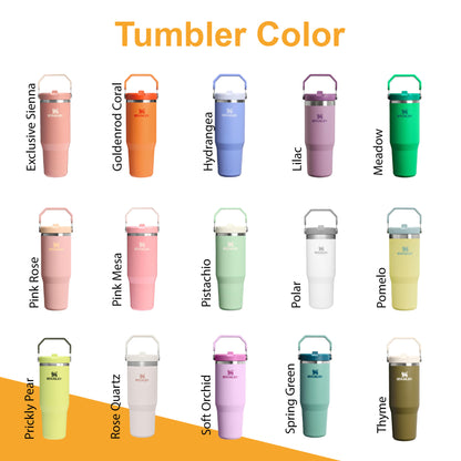 30oz Stanley IceFlow Flip Straw Bottle, Personalized Stainless Steel Tumbler, Laser Engraved Travel Cup, Gift for Best Friend, best for Gym