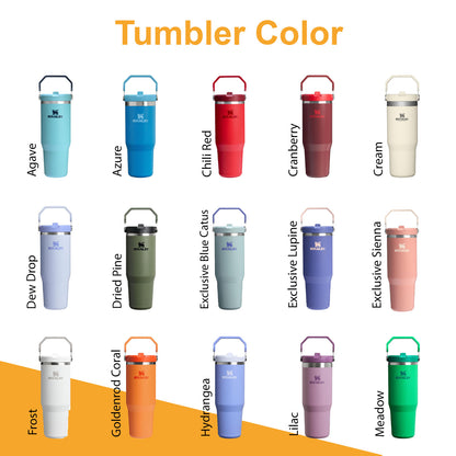30oz Stanley IceFlow Flip Straw Bottle, Personalized Stainless Steel Tumbler, Laser Engraved Travel Cup, Gift for Best Friend, best for Gym