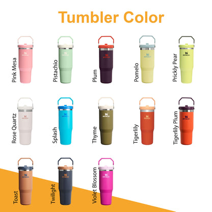 30oz Stanley IceFlow Flip Straw Bottle, Personalized Stainless Steel Tumbler, Laser Engraved Travel Cup, Gift for Best Friend, best for Gym