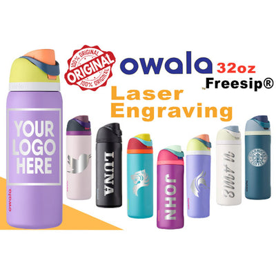 32oz Owala Insulated Water Bottles, Personlized Stainless Steel Water Bottle, Laser Engrave Custom Water Bottle with Straw Laser Engraving