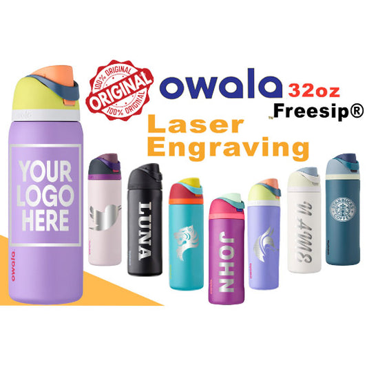 32oz Owala Insulated Water Bottles, Personlized Stainless Steel Water Bottle, Laser Engrave Custom Water Bottle with Straw Laser Engraving,engraving lounge