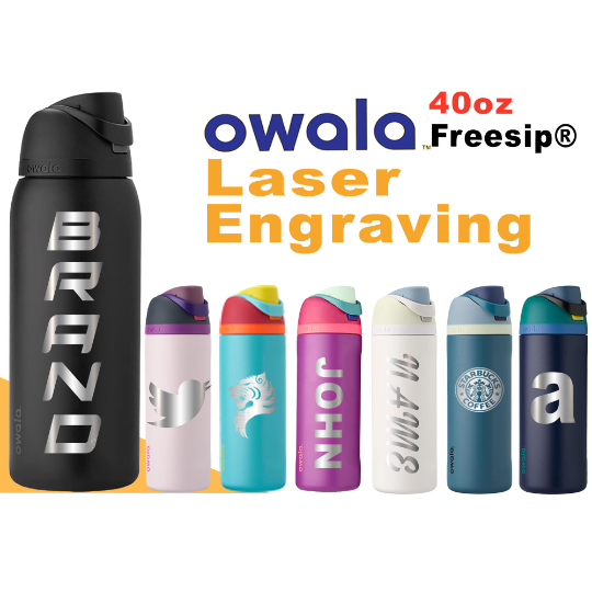 40oz Owala Insulated Water Bottles, Personlized Stainless Steel Water Bottle, Laser Engrave Custom Water Bottle with Straw Laser Engraving