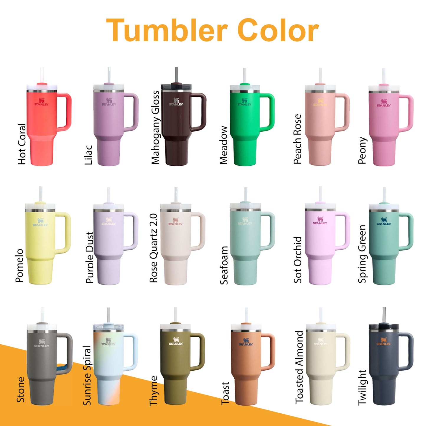 Stanley 30oz & 40oz Quencher H2.0 Stainless Steel Tumbler, Personalized Stainless Steel Tumbler, Laser Engraved Tumbler, Stanley Water Bottle