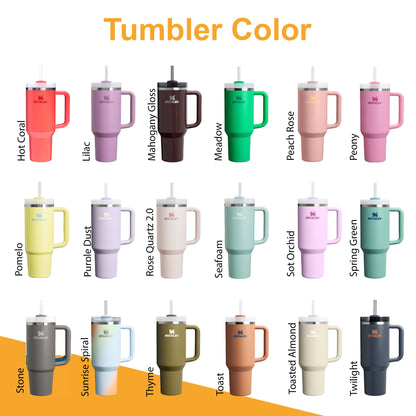Stanley 30oz & 40oz Quencher H2.0 Stainless Steel Tumbler, Personalized Stainless Steel Tumbler, Laser Engraved Tumbler, Stanley Water Bottle