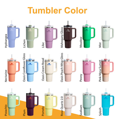 Stanley 30oz & 40oz Quencher H2.0 Stainless Steel Tumbler, Personalized Stainless Steel Tumbler, Laser Engraved Tumbler, Stanley Water Bottle