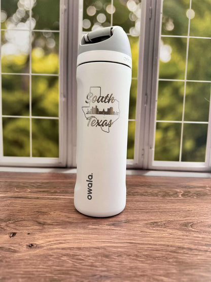 24oz Owala FreeSip Insulated Water Bottles | Laser Engraved Bottle, Name Owala Bottle, Logo Owala Bottle, Best For Travel, Sports, and Gym