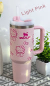 40oz Stanley Hello Kitty Stainless Steel Tumbler, Laser Engraved Tumbler With Lid and Straw, Gift for Her, Drinkware.