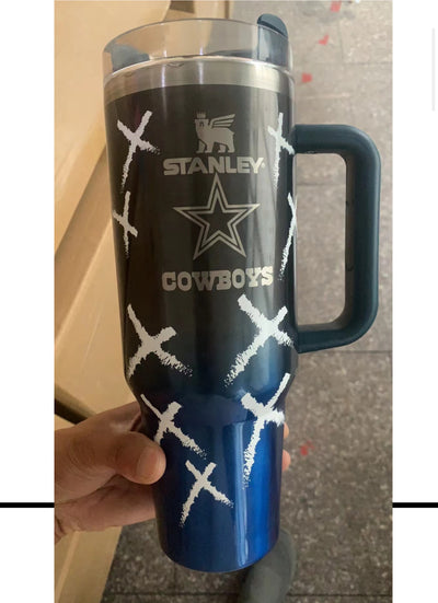 Stanley 40oz Laser Engraved Tumbler, Custom Tumbler with Straw and Lid in Different Design