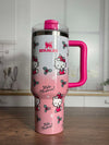 40oz Stanley Hello Kitty Laser Engraved Tumbler, Custom Tumbler with Straw and Lid in Different Colors