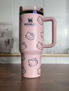 40oz Stanley Hello Kitty Laser Engraved Tumbler, Custom Tumbler with Straw and Lid in Different Colors