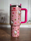 40oz Stanley Hello Kitty Laser Engraved Tumbler, Custom Tumbler with Straw and Lid in Different Colors