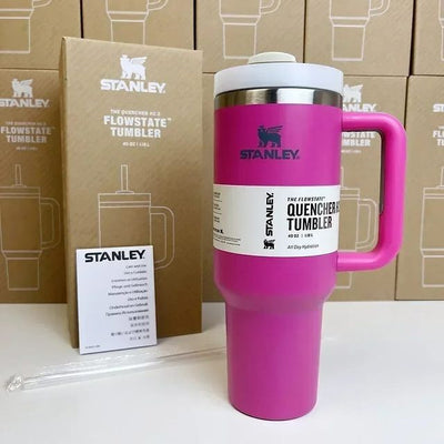 40oz Stanley Stainless Steel Tumbler, Laser Engraved Tumbler With Lid and Straw, Gift for Her, Drinkware.