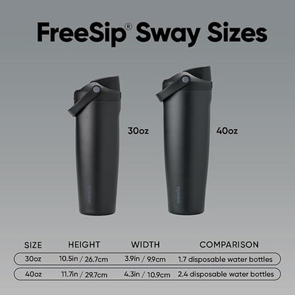 30oz, 40oz Owala Very Very Dark Color Freesip Sway Water Bottle. Laser Engraved Owala Bottle with Handle, Customized Bottle with Name & Logo