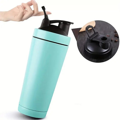 24oz Thermal Protein Shaker Bottle, Double Walled 304,Personalized Stainless Steel Powder Shaker Bottle, Laser Engrave Vacuum Flask