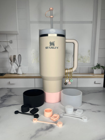 All Stanley Tumbler Accessories | Personalized Boot for Tumbler | Charm For Stanley Tumbler | Stanley Tumbler Spill Stopper Set.