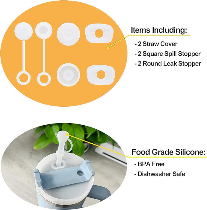Best Quality Stanley Tumbler Spill Stopper Set | Stanley Cup Topper Set | Stainless Steel Spil Stopper,Tumbler Accessories,Stanley Accessory